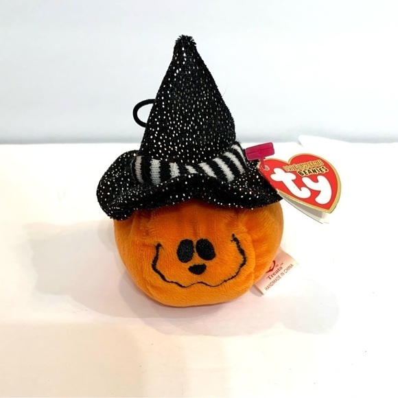 Ty The Halloween Beanies Collection “Treats” the Pumpkin Plush Ornament - Picture 1 of 5